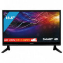 Televisión EMMITS 18.5″ Led HD Smart TV Android 11, 12V para Caravanas