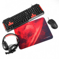 Pack MARS GAMING Teclado + Ratón + Auriculares + Alfombrilla
