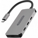 Hub 4 Puertos Usb-c Macho a X3 Usb-c 3.1 + 1 Usb-c Hembra de Carga  SITECOM