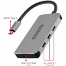 Hub 4 Puertos Usb-c Macho a X3 Usb-c 3.1 + 1 Usb-c Hembra de Carga  SITECOM