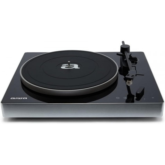 Tocadiscos AIWA BLUETOOTH Cápsula de Aluminio Magnética, Brazo Balanceado Negro