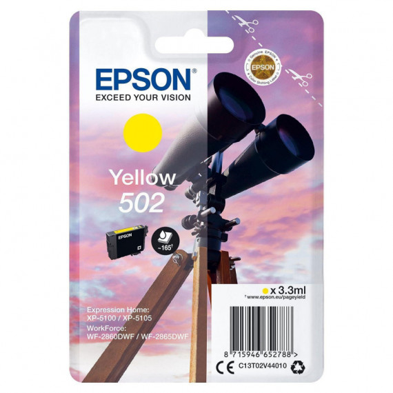 Tinta EPSON 502 Amarillo Prismáticos