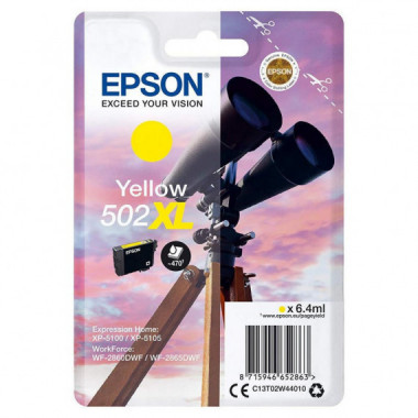 Tinta EPSON 502XL Amarillo Prism&aacute;ticos