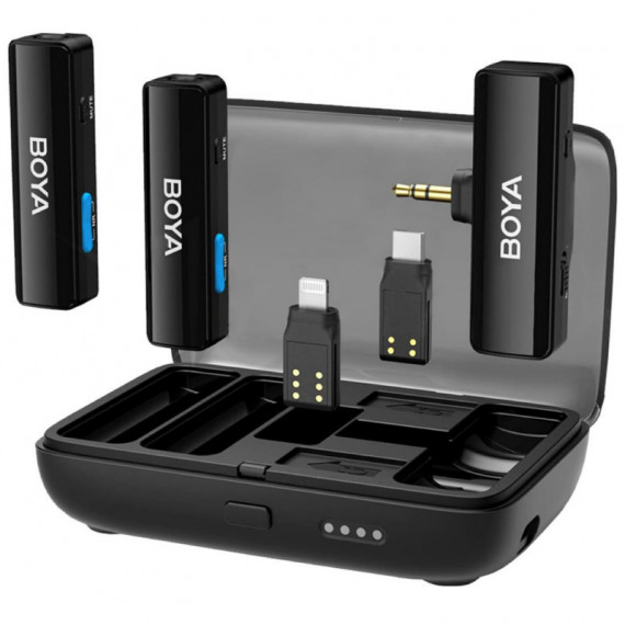 Kit 2 Micrófonos BOYA BOYAlink sin Cable 2.4HGZ con Multiconexión