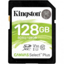 Tarjeta de Memoria KINGSTON Canvas Select Plus Sd 128GB Class 10 Uhs-i