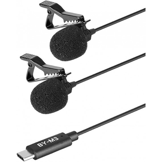 Micrófono Solapa Doble con Conector Usb-c BOYA BY-M3D