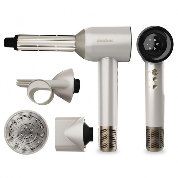 Secador de Pelo Dryglam Waves Champagne con Motor Brushless y Tecnología de Plasma Revolucionaria  CECOTEC