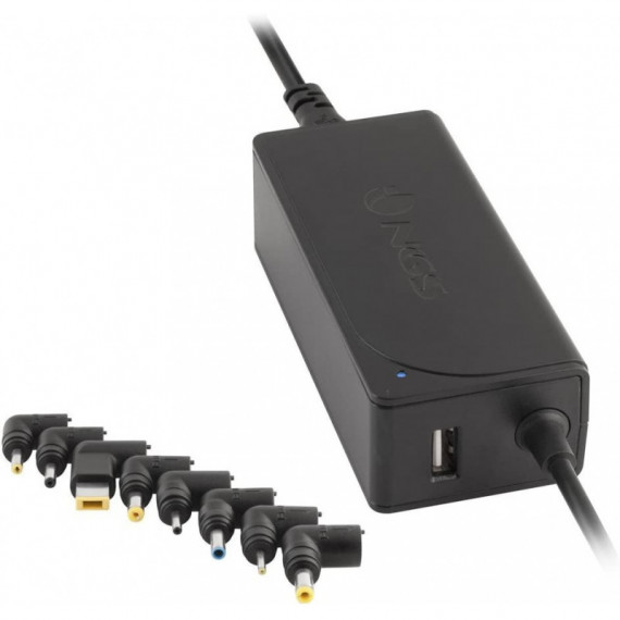 Alimentador Universal Automático 90W para Ordenador Portátil con Salida USB 5V-2A y 9 Adaptadores  NGS