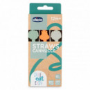 Set Pajitas Silicona 6UD. CHICCO