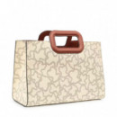 Bolso shopper Tous Amaya K Icon beige para mujer