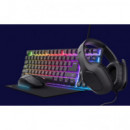 TECLADO + RATON + AURICULARES + ALFOMBRILLA TRUST