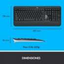 TECLADO + RATON LOGITECH MK540 WIRELESS BLACK