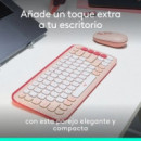 TECLADO + RATON LOGITECH POP ICON WIRELESS ROSE/WH