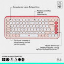 TECLADO + RATON LOGITECH POP ICON WIRELESS ROSE/WH