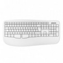 TECLADO PHOENIX K201 ERGONOMICO WIRELESS WHITE