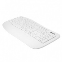 TECLADO PHOENIX K201 ERGONOMICO WIRELESS WHITE