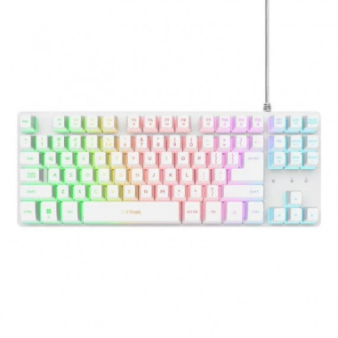 TECLADO TRUST GXT 833W THADO TKL GAMING USB RGB WH