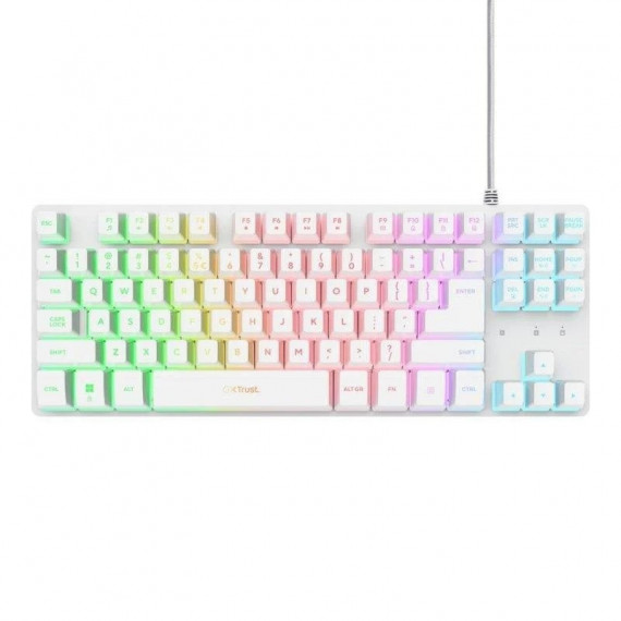 TECLADO TRUST GXT 833W THADO TKL GAMING USB RGB WH