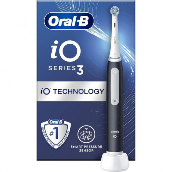 Braun Oral-B Cepillo de Dientes IO3 MattBlack Estuche de Viaje+Sensor de Presión (IOG3.1B6.2K)