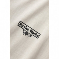 Camisetas Hombre Camiseta SERVICE WORKS Pigment Dyed Trademark Neutral