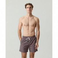 SCOTTA 1985 Bañadores Hombre Bañador Scotta Logo Geometric Khaki