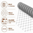 MALLA SIMPLE TORSION GALVANIZADA 50X50X2.1MM 1.5X25M DONNA GARDEN