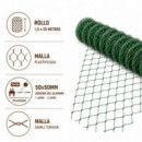 MALLA SIMPLE TORSION PLASTIFICADA 50X50X1.6/2.5MM 1.5X25M DONNA GARDEN