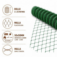 Malla Simple Torsion Plastificada 50X50X1.6/2.5MM 2X25M DONNA GARDEN