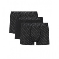 BOXER TRUNK 3 PACK P 4G BLACK PRINT