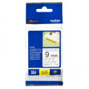 Cinta BROTHER P-touch Laminada Superadhesiva Negro sobre Transparente 9MM 8M (TZS121)