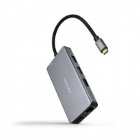 Hub Nanocable 9 en 1 Aluminio Usb-c
