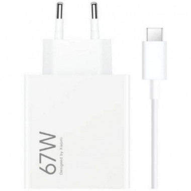 Cargador de Pared Xiaomi HyperCharge Combo 67W USB-A con Cable USB-C Blanco