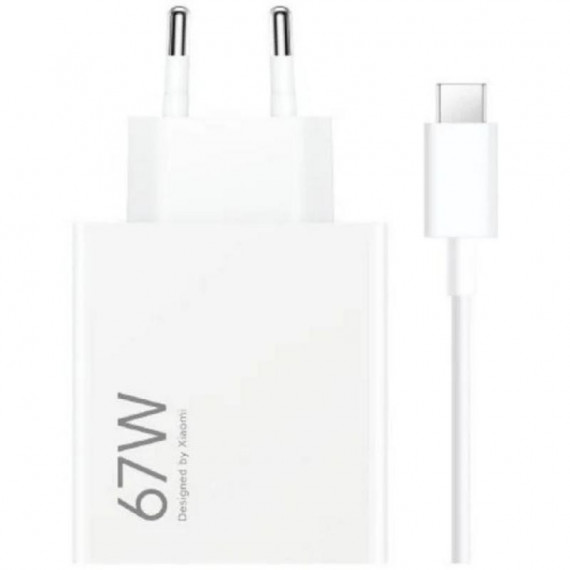 Cargador de Pared Xiaomi HyperCharge Combo 67W USB-A con Cable USB-C Blanco