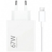 Cargador de Pared Xiaomi HyperCharge Combo 67W USB-A con Cable USB-C Blanco