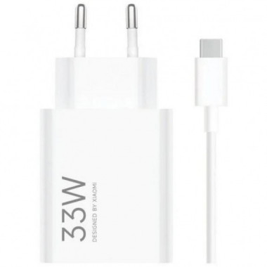 Cargador de Pared Xiaomi 33W USB-A con Cable USB-C Blanco
