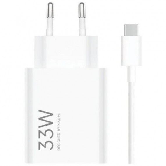 Cargador de Pared Xiaomi 33W USB-A con Cable USB-C Blanco