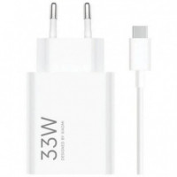 Cargador de Pared Xiaomi 33W USB-A con Cable USB-C Blanco