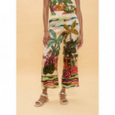 MULTICOLOURED PALM TREE PRINT TROUSERS E