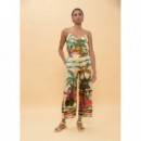 MULTICOLOURED PALM TREE PRINT TROUSERS E