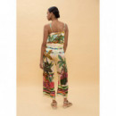 MULTICOLOURED PALM TREE PRINT TROUSERS E