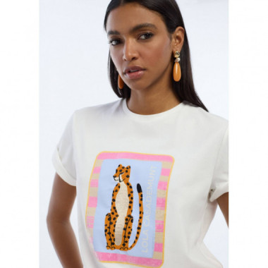 ANIMAL PRINT T-SHIRT WITH EMBROIDERED TR