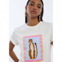 ANIMAL PRINT T-SHIRT WITH EMBROIDERED TR