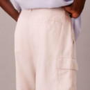 Shorts cargo de lino y algodón