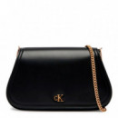 Cartera curva con correa de cadena