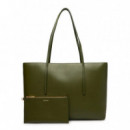 Bolso tote con logo en lámina metálica