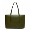 Bolso tote con logo en lámina metálica