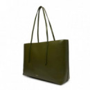 Bolso tote con logo en lámina metálica