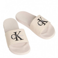 Chanclas Contorneadas de Lona con Logo  CALVIN KLEIN