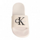 Chanclas Contorneadas de Lona con Logo  CALVIN KLEIN