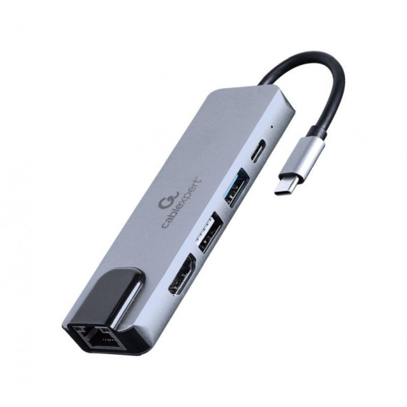 GEMBIRD Adaptador Usb-c a 5 en 1  Hub + HDMI + Pd + Lan